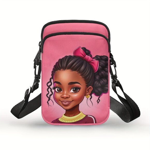 Stylish African Print Double-Layer Crossbody Bag - Lightweight Adjustable Strap, - Picture 11 of 11